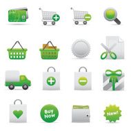 Green Shopping Icons N3