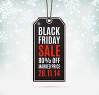 Black Friday sale realistic paper price tag