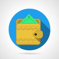 Yellow wallet flat vector icon