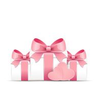 Valentine card with gift boxes