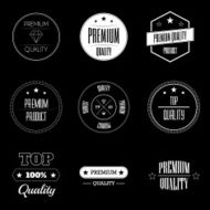 Set of vintage product quality labels - premium