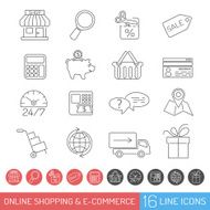 Shopping line icon set N7