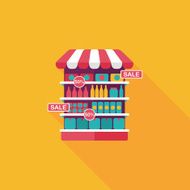 shopping grocery store flat icon with long shadow eps10 N4