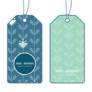 Vector blloming vines stripes vertical round frame pattern tags set
