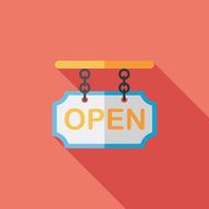 shopping store sign flat icon with long shadow eps10 N156