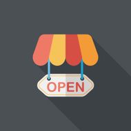 shopping store sign flat icon with long shadow eps10 N157