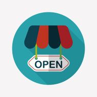 shopping store sign flat icon with long shadow eps10 N159