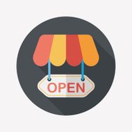 shopping store sign flat icon with long shadow eps10 N160