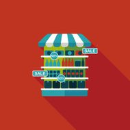 shopping grocery store flat icon with long shadow eps10 N5