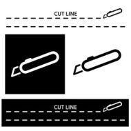 Cut Line Icon- vector
