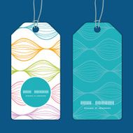 Vector colorful horizontal ogee vertical round frame pattern tags set