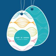 Vector colorful horizontal ogee Easter egg shaped tags set template