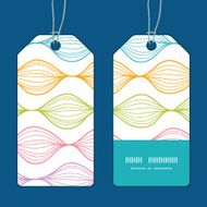 Vector colorful horizontal ogee vertical stripe frame pattern tags set