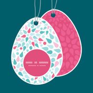 Vector abstract colorful drops Easter egg shaped tags set template