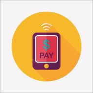 online cell phone shopping flat icon with long shadow eps10 N17