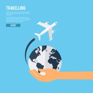 Global earth travel concept icon