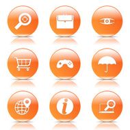 SEO Internet Sign Orange Vector Button Icon Design Set 10 N12