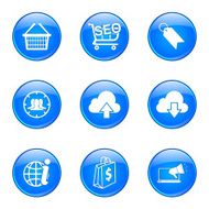 SEO Internet Sign Blue Vector Button Icon Design Set 7 N13