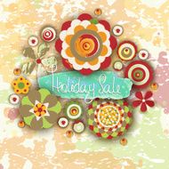 Holiday sale Offer tag motivational background Discount Flowers