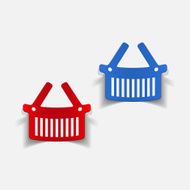 realistic design element food basket N65