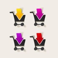 realistic design element grocery cart arrow N34