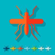 Flat design mosquito N5