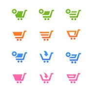 Set collection of vector shopping cart icons