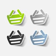 realistic design element food basket N66