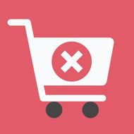 Vector Shopping Cart and X Mark Icon