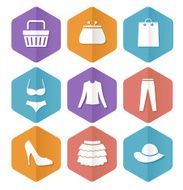 Vector set of modern flat sale icons Shopping N2