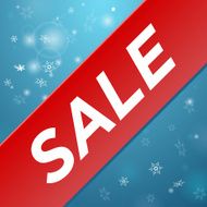 Winter sale big red ribbon
