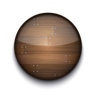 Vector circle wooden app icon