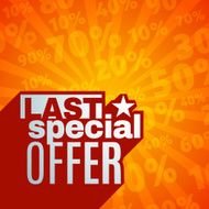 Red 3D vector text of sale discount price offer N18