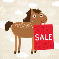 Christmas horse Holiday illustration