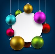 White paper gift card with colorful balls