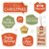 Stickers &amp; Labels for Christmas and New Year N2