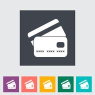 Credit card flat single icon N2