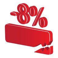 Minus eight per cent (red)