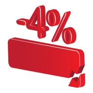 Minus four per cent (red)