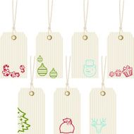 Collection of Merry Christmas paper price tags