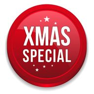 Red round christmas special button
