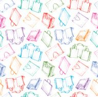 pattern with a shopping bags