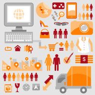 shopping icons set N31