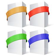 White Package Boxes With color Banner