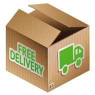 Vector box with free shipping icon