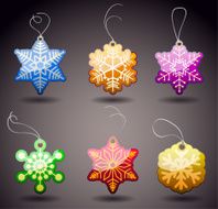 Christmas Glossy Tags - Snowflakes