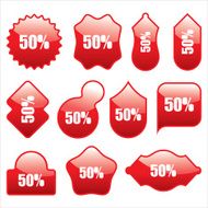 50 percent discount icon Internet button on white background