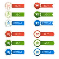 Shopping cart stickers set