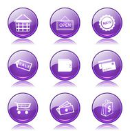 Shopping Sign Violet Vector Button Icon Design Set 2 N13
