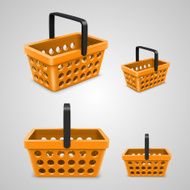 Vector shopping bag with round holes orange